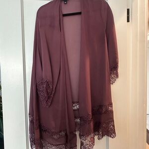 Torrid Mauve Lace Trim Robe
